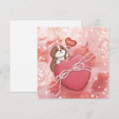 Valentijnsdag: Beagle, Hart & Lichten Feestdagenkaart (Voorkant / Achterkant)