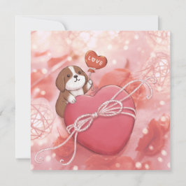 Valentijnsdag: Beagle, Hart & Lichten Feestdagenkaart