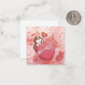 Valentijnsdag: Beagle, Hart & Lichten Notitiekaartje (Voorkant / Achterkant in situ)