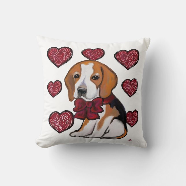 Valentijnsdag Beagle Hond Kussen (Voorkant)