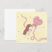 Valentijnsdag: Beagle & Lollipop Kaart (Voorkant / Achterkant)