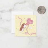 Valentijnsdag: Beagle & Lollypop Notitiekaartje (Voorkant / Achterkant in situ)