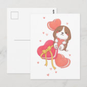 Valentijnsdag: Beagle & Macarons Briefkaart (Voorkant / Achterkant)