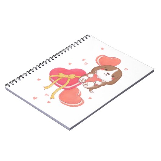 Valentijnsdag: Beagle & Macarons Notitieboek (Linkerzijde)
