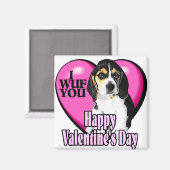 Valentijnsdag Beagle Magneet (Voorkant / Achterkant)