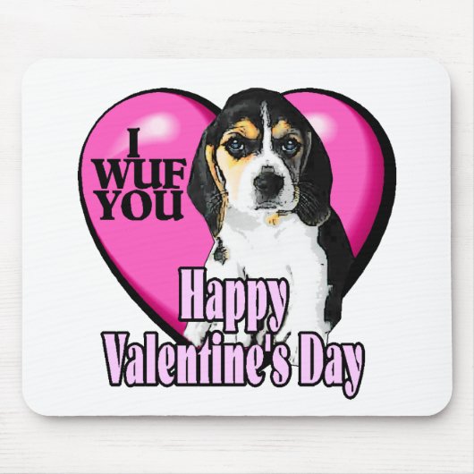 Valentijnsdag Beagle Muismat (Voorkant)