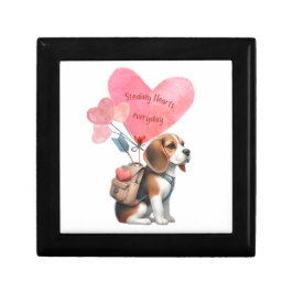 Valentijnsdag Beagle Puppy Sieraden Keepsake Box Cadeaudoosje