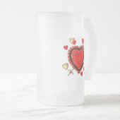 Valentijnsdag Beauful Hearts en Arrow Matglas Bierpul (Voorkant rechts)