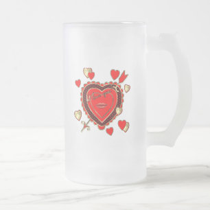 Valentijnsdag Beauful Hearts en Arrow Matglas Bierpul