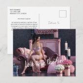 Valentijnsdag Beauty in Lingerie op de bank Briefkaart (Voorkant / Achterkant)
