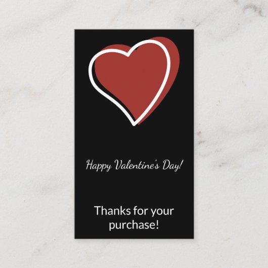 Valentijnsdag Bedankt voor uw aankoop Visitekaartje (Voorkant)