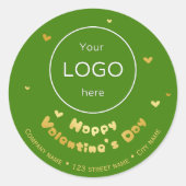 Valentijnsdag Bedrijfswinkel logo Green Sticker (Voorkant)
