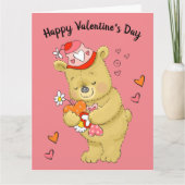 Valentijnsdag Beer en hart Kaart (Voorkant)