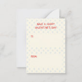 Valentijnsdag Beer Funny Kinder School Classroom Notitiekaartje (Achterkant)