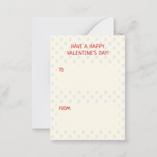 Valentijnsdag Beer Funny Kinder School Classroom Notitiekaartje (Achterkant)