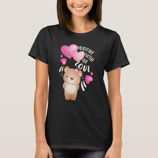 Valentijnsdag beer meisje met hart t-shirt (Voorkant)