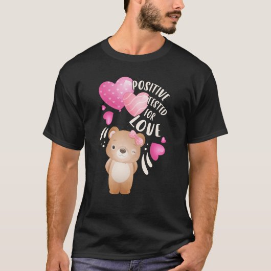 Valentijnsdag beer meisje met hart t-shirt (Voorkant)