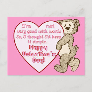 Valentijnsdag Beer met Hart Briefkaart