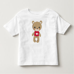 Valentijnsdag Beer, Teddy Bear, Love, Hearts Kinder Shirts