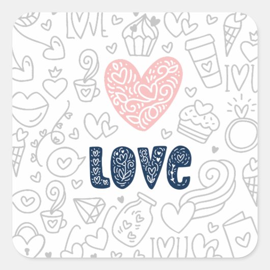 Valentijnsdag ben mijn vierkante sticker (Voorkant)