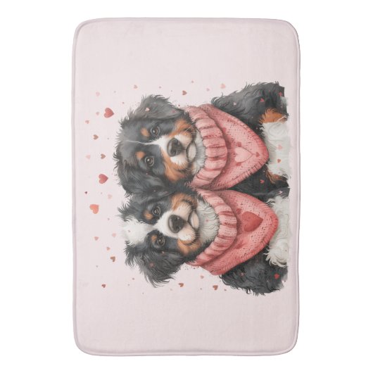 Valentijnsdag Berner Berghonden Badmat (Voorkant Verticaal)