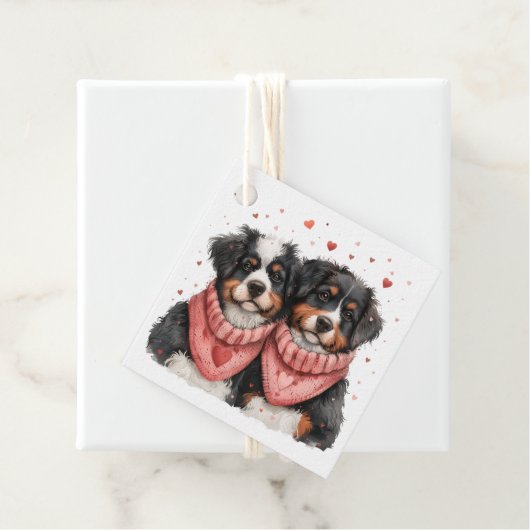 Valentijnsdag Berner Berghonden Bedankjes Labels (In situ)