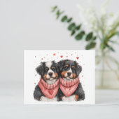 Valentijnsdag Berner Berghonden Feestdagenkaart (Staand voorkant)