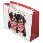 Valentijnsdag Berner Berghonden Groot Cadeauzakje (Achterkant Gekanteld)