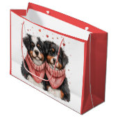 Valentijnsdag Berner Berghonden Groot Cadeauzakje (Voorkant Gekanteld)