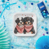 Valentijnsdag Berner Berghonden Papieren Bordje (Feest)