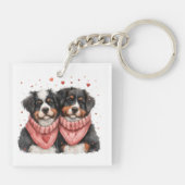 Valentijnsdag Berner Berghonden Sleutelhanger (Achterkant)