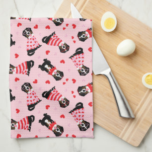 Valentijnsdag Berner Berghonden Theedoek