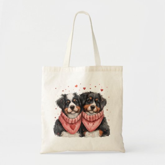 Valentijnsdag Berner Berghonden Tote Bag (Voorkant)