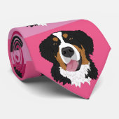 Valentijnsdag Bernese Mountain Dog Stropdas (Opgerold)