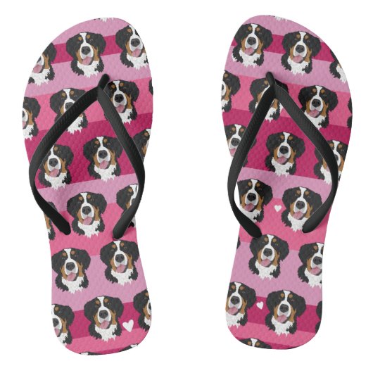 Valentijnsdag Bernese Mountain Dog Teenslippers (Voetbed)