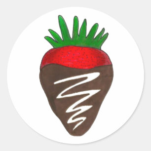 Valentijnsdag Berry, met chocolade bedekt aardbei Ronde Sticker
