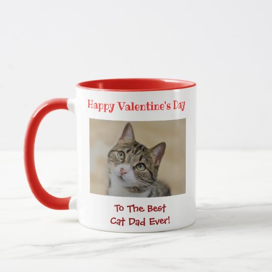 Valentijnsdag Best Cat Dad Ever Cute Photo Mok (Links)