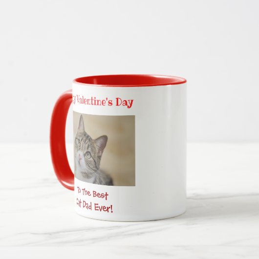 Valentijnsdag Best Cat Dad Ever Cute Photo Mok (Voorkant links)