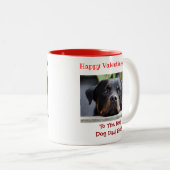 Valentijnsdag Best Dog Dad Ever Cute Pet Photo Tweekleurige Koffiemok (Voorkant rechts)