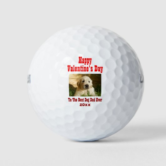 Valentijnsdag Best Dog Pap Ever Pet Foto Golfballen (Voorkant)