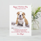 Valentijnsdag Beste vader ooit Aangepaste foto Pet Feestdagenkaart (Staand voorkant)