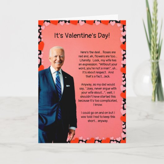Valentijnsdag Biden-kaart Feestdagen Kaart (Voorkant)