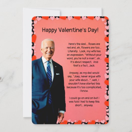 Valentijnsdag Biden-kaart Feestdagenkaart (Voorkant)