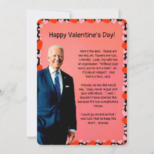 Valentijnsdag Biden-kaart Feestdagenkaart