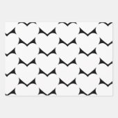 Valentijnsdag Big Hearts Black White Pattern Inpakpapier Vel (Voorkant 3)