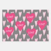 Valentijnsdag Big Hearts Love Pink Inpakpapier Vel (Voorkant 3)