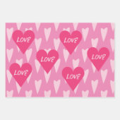 Valentijnsdag Big Hearts Love Pink Inpakpapier Vel (Voorkant 2)