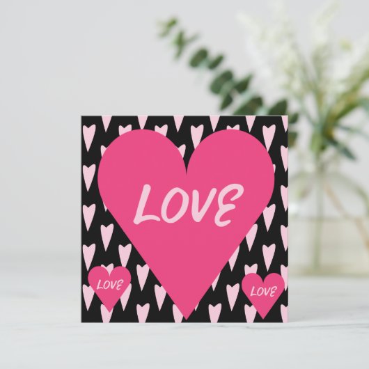 Valentijnsdag Big Love Hearts Pink (Staand voorkant)