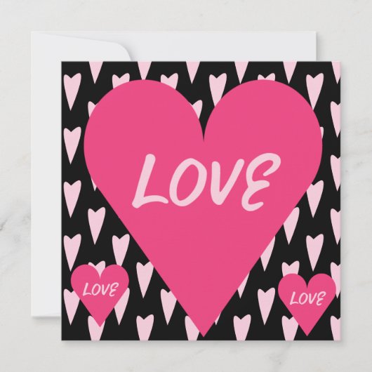 Valentijnsdag Big Love Hearts Pink (Voorkant)