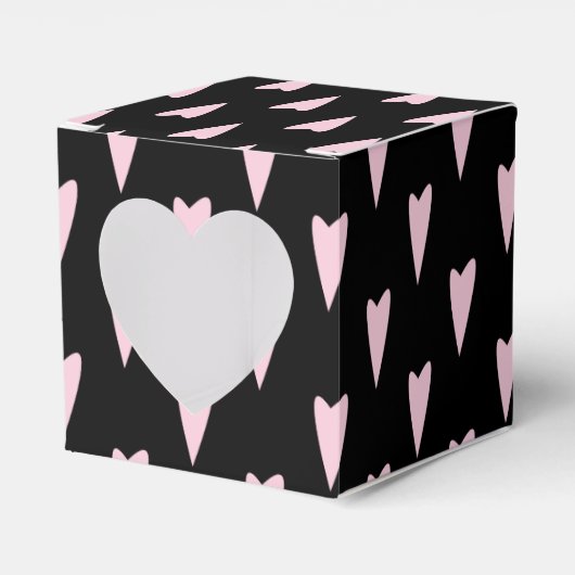 Valentijnsdag Big Peak Hearts Pink Black Bedankdoosjes (Voorkant Zijde)